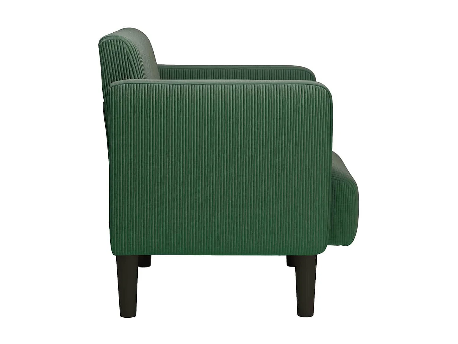 Cadeira sofá verde selva com braços 54 cm tecido veludo canelado