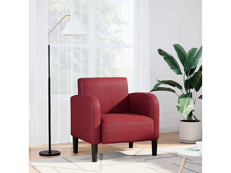 Poltrona e braccioli rosso bordeaux 54 cm in similpelle
