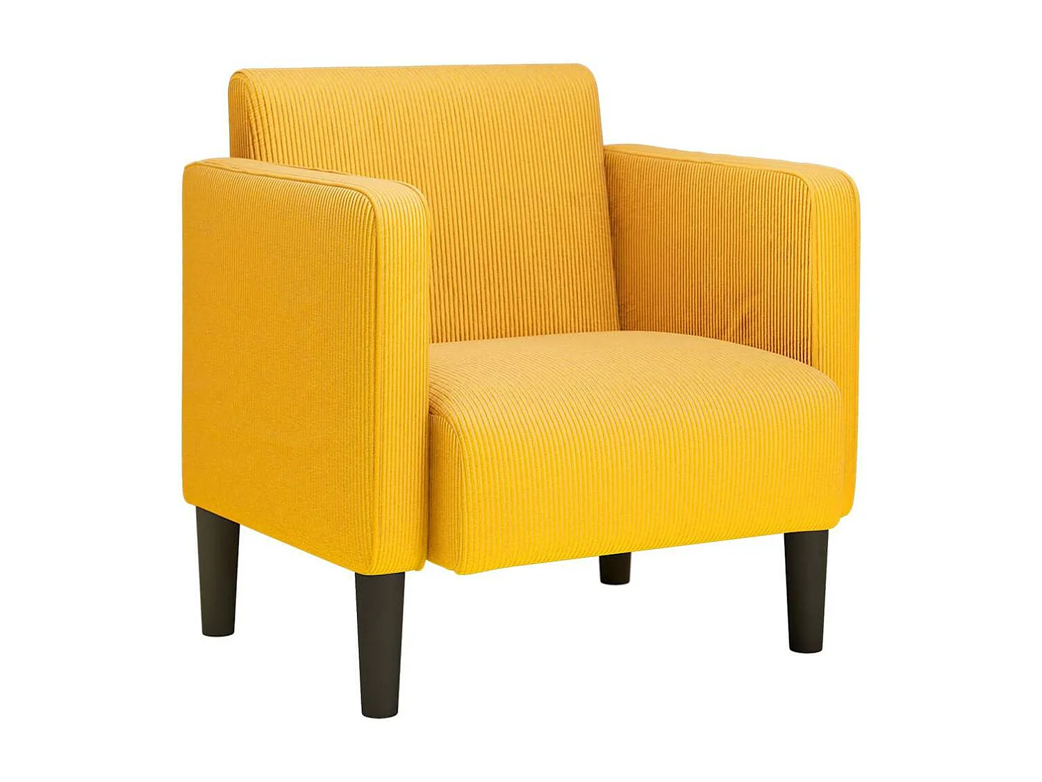 Canapé-chaise accoudoirs jaune foncé 54 cm tissu velours c?telé