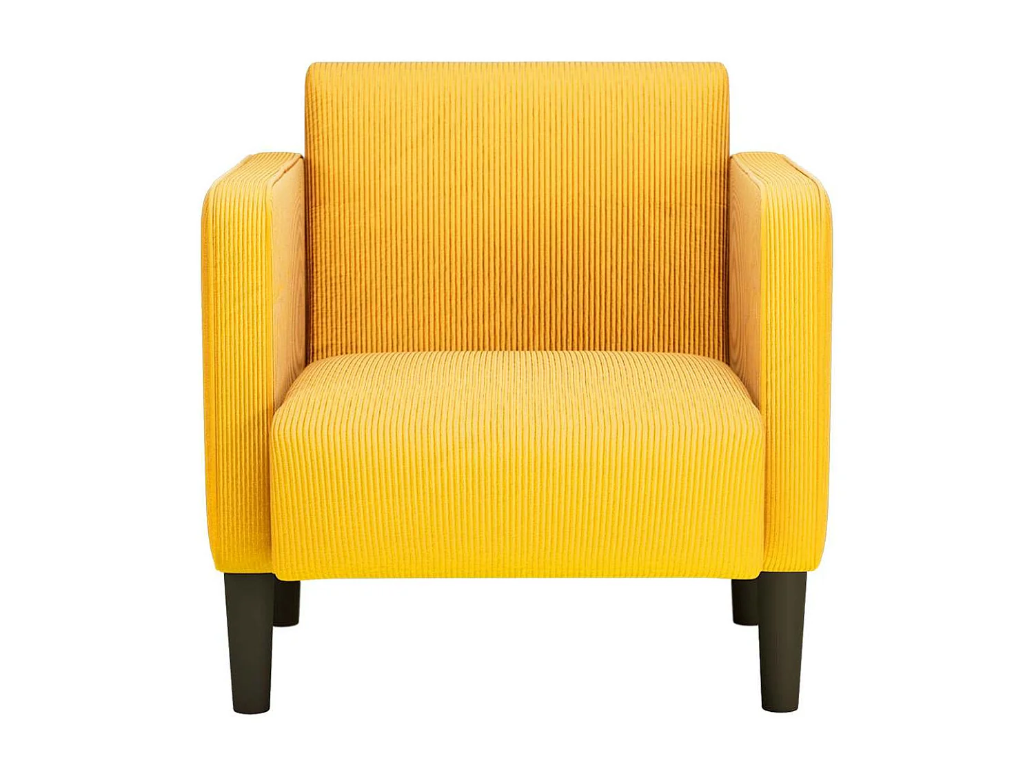 Canapé-chaise accoudoirs jaune foncé 54 cm tissu velours c?telé