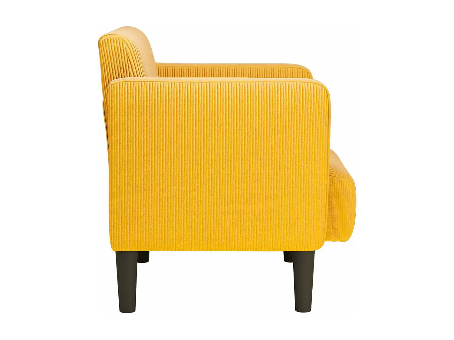 Canapé-chaise accoudoirs jaune foncé 54 cm tissu velours c?telé