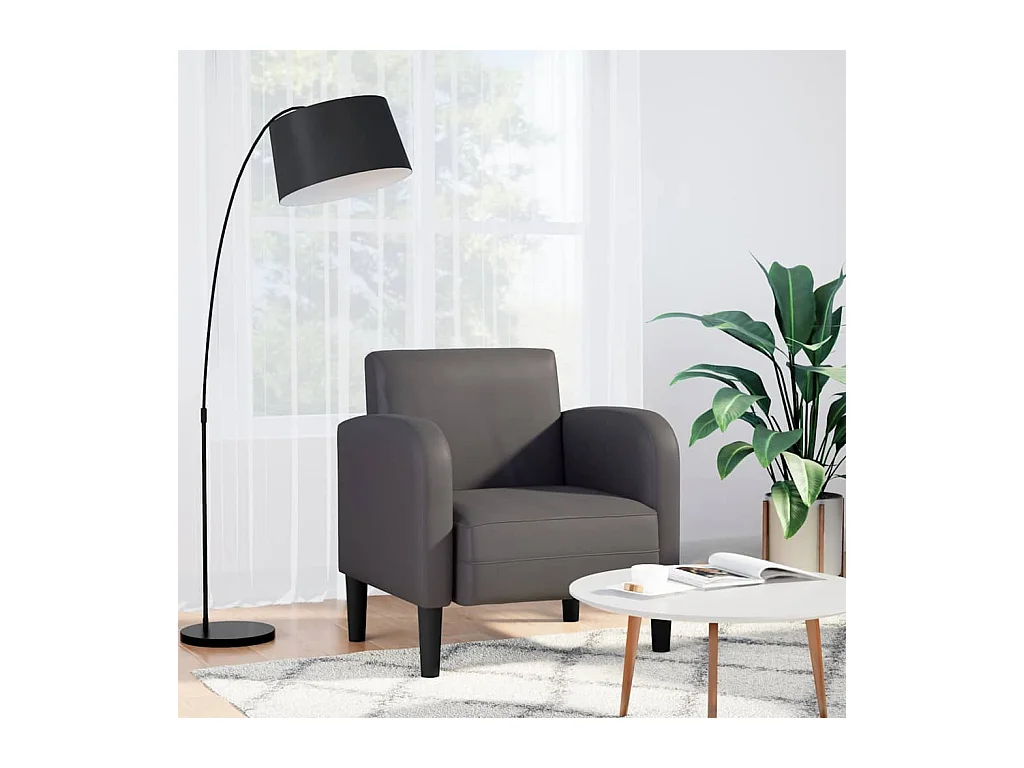 Chaise de canapé avec accoudoirs gris 54 cm similicuir
