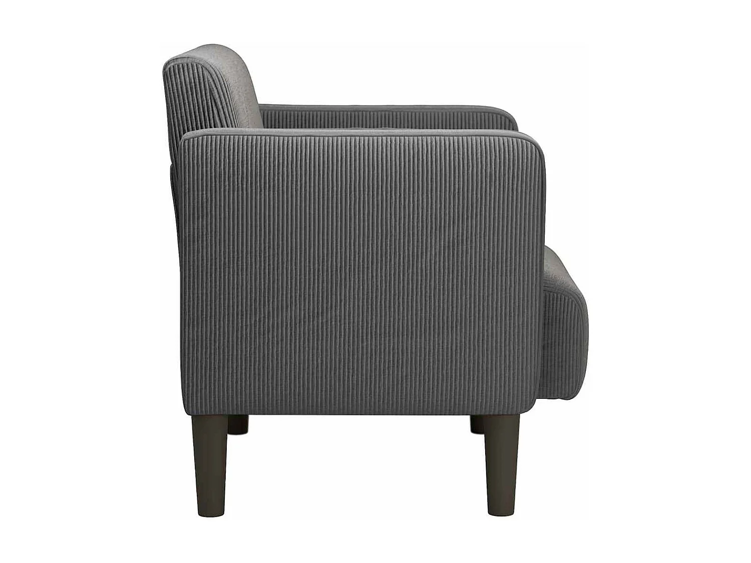 Canapé-chaise accoudoirs gris foncé 54 cm tissu velours c?telé