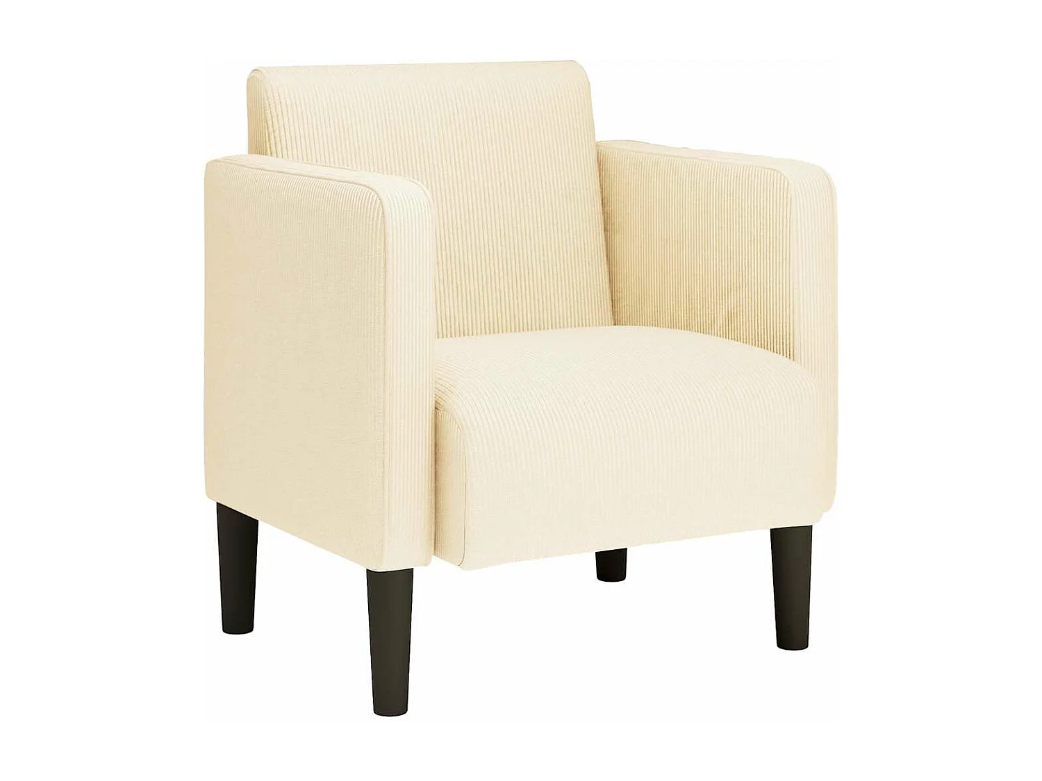 Poltrona divano crema con braccioli 54 cm tessuto velluto a coste