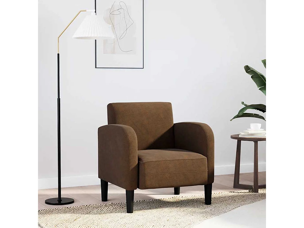 Divano poltrona con braccioli marrone 54 cm similpelle