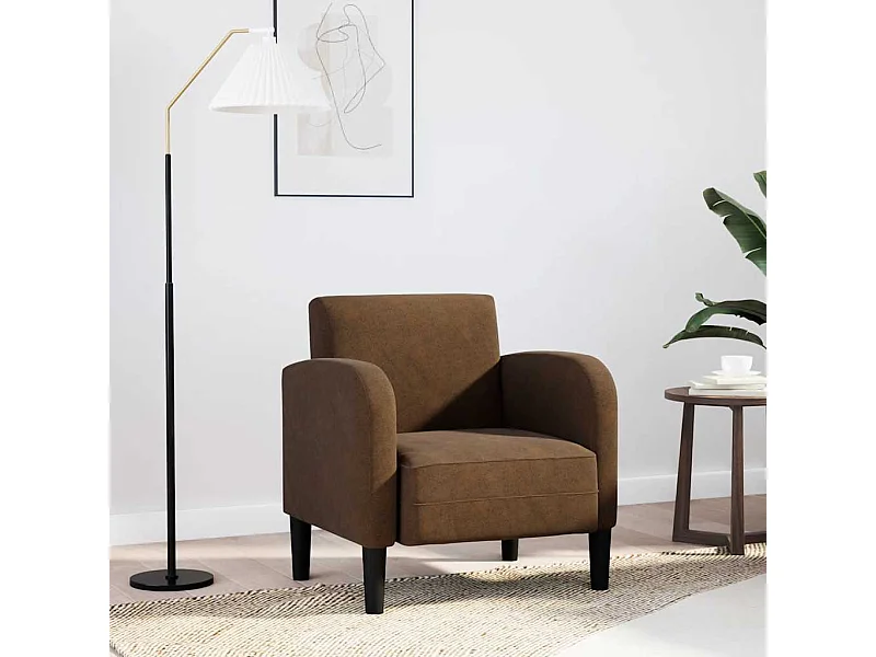 Divano poltrona con braccioli marrone 54 cm similpelle