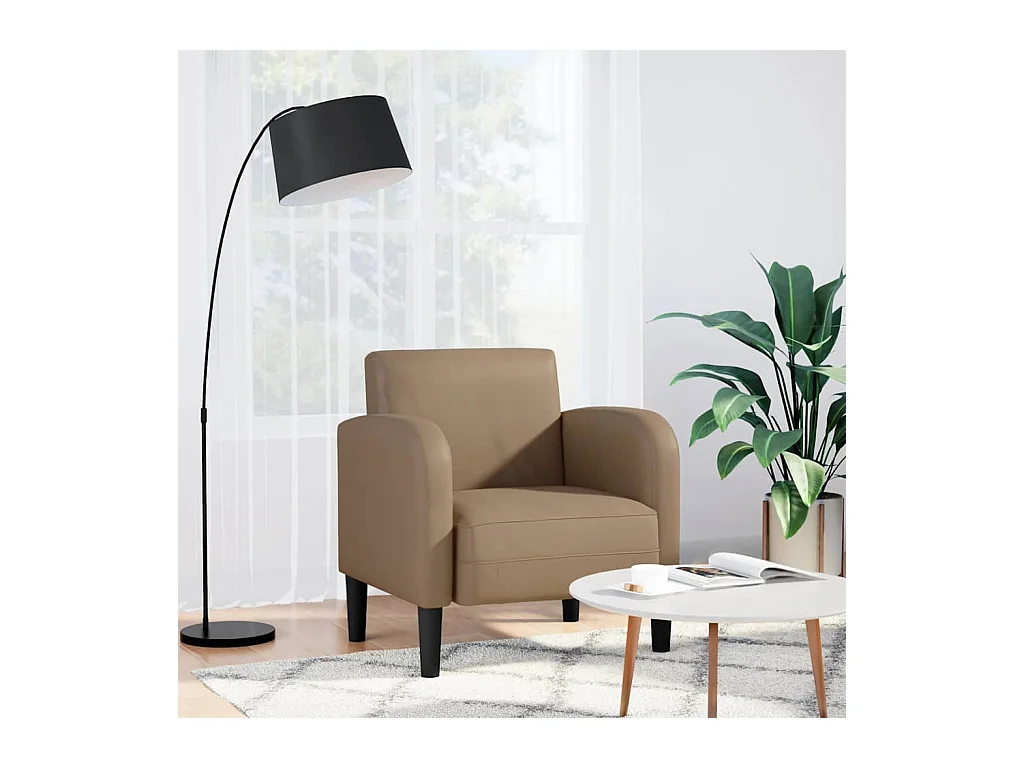 Chaise de canapé avec accoudoirs cappuccino noir 54 cm