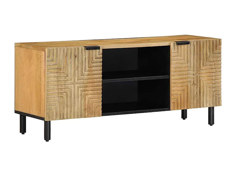 Mueble de TV marrón 105x33x46 cm Madera maciza de mango