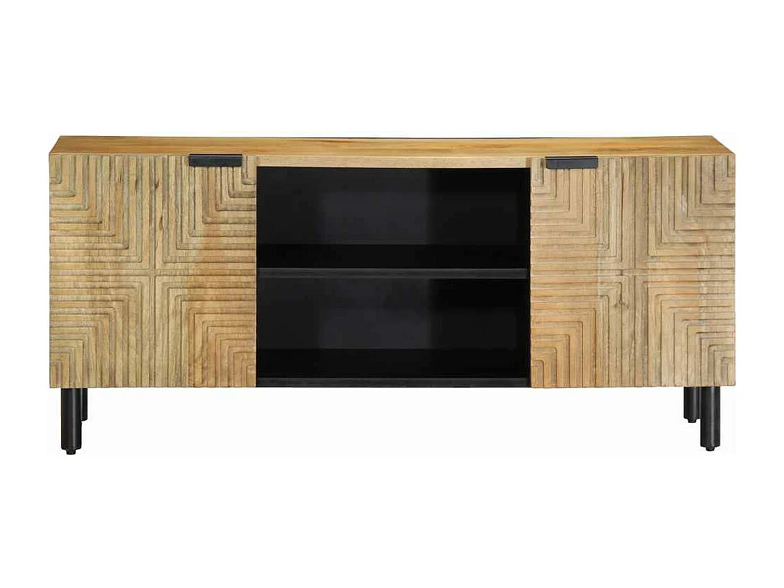 Meuble TV marron 105x33x46 cm Bois massif de manguier