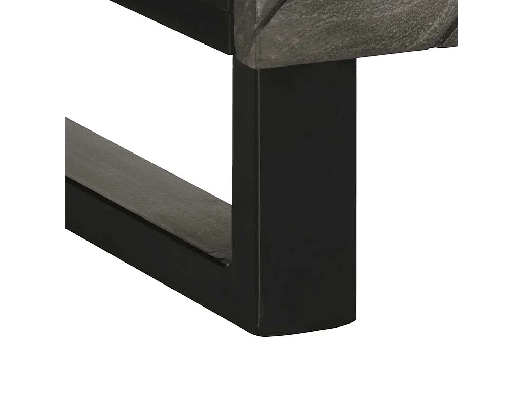 Credenza nera 60x33x75 cm in legno massello di mango