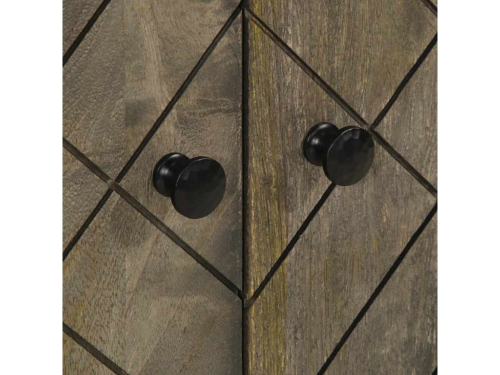 Credenza nera 60x33x75 cm in legno massello di mango