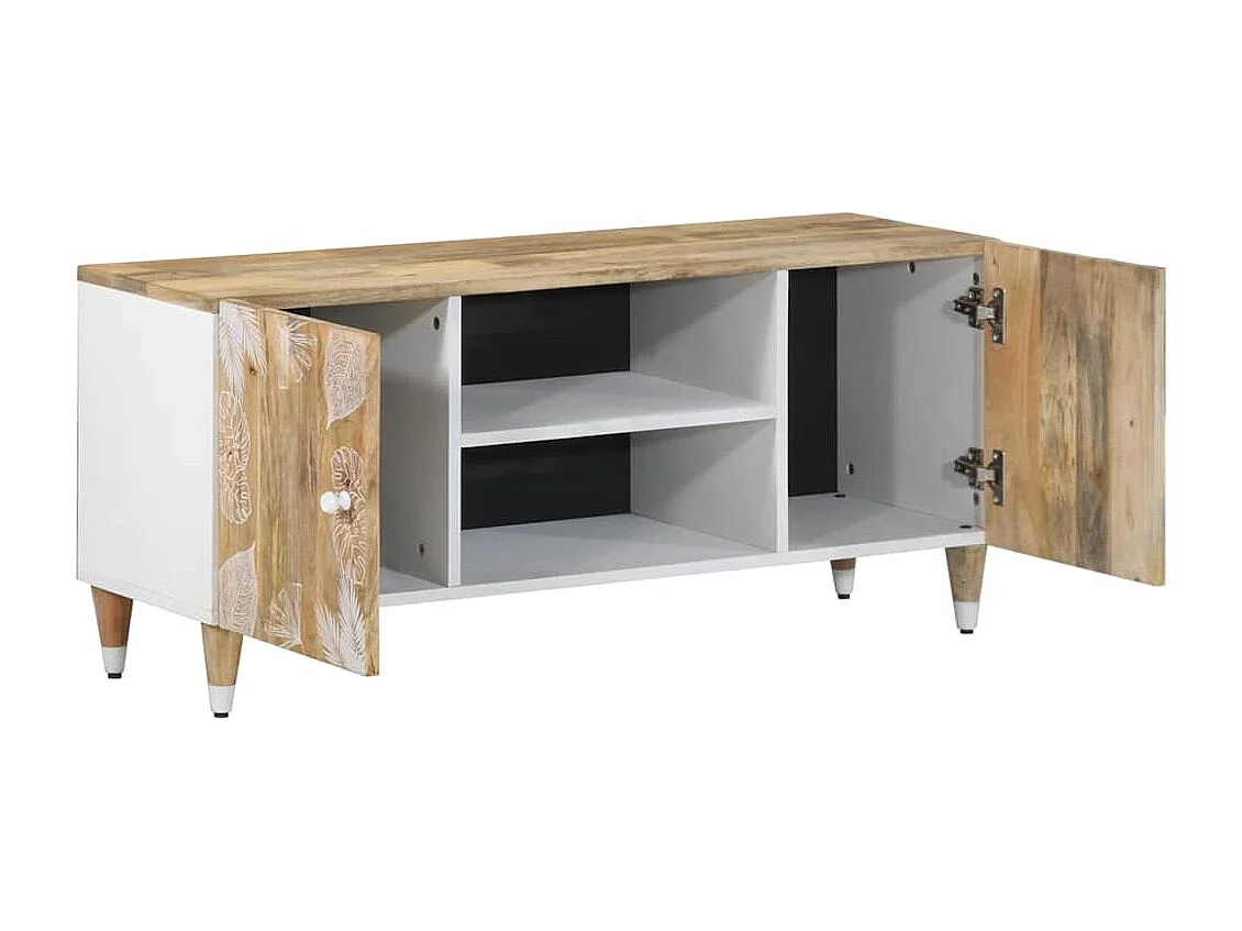 Meuble TV 105x33,5x46 cm bois massif de manguier