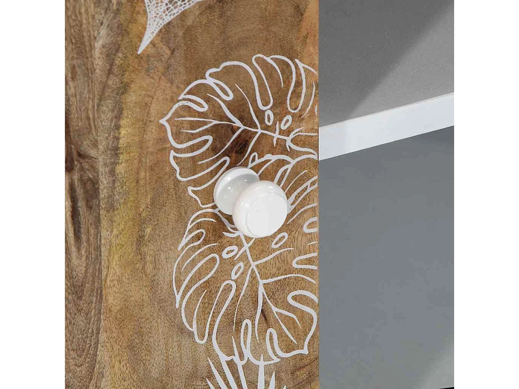 Meuble TV 105x33,5x46 cm bois massif de manguier