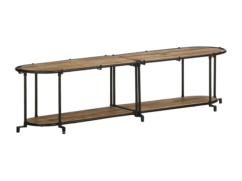 Meuble TV 160x42x40 cm bois massif de manguier brut