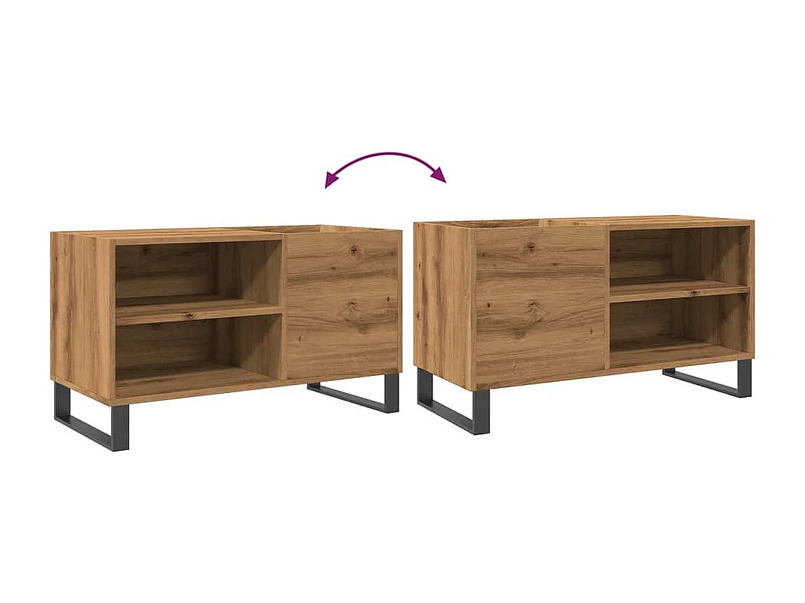 Armoire à disques chêne artisanal 84,5x38x48 cm bois ingénierie