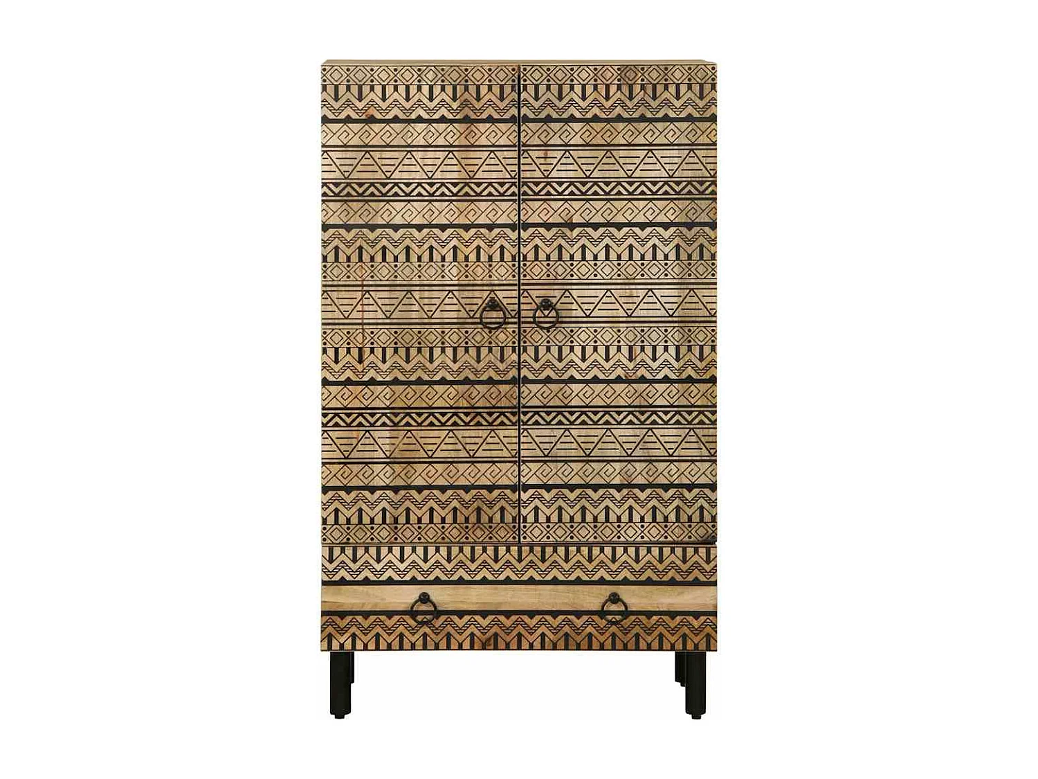 Aparador alto 60x33,5x110 cm madera maciza de mango crudo