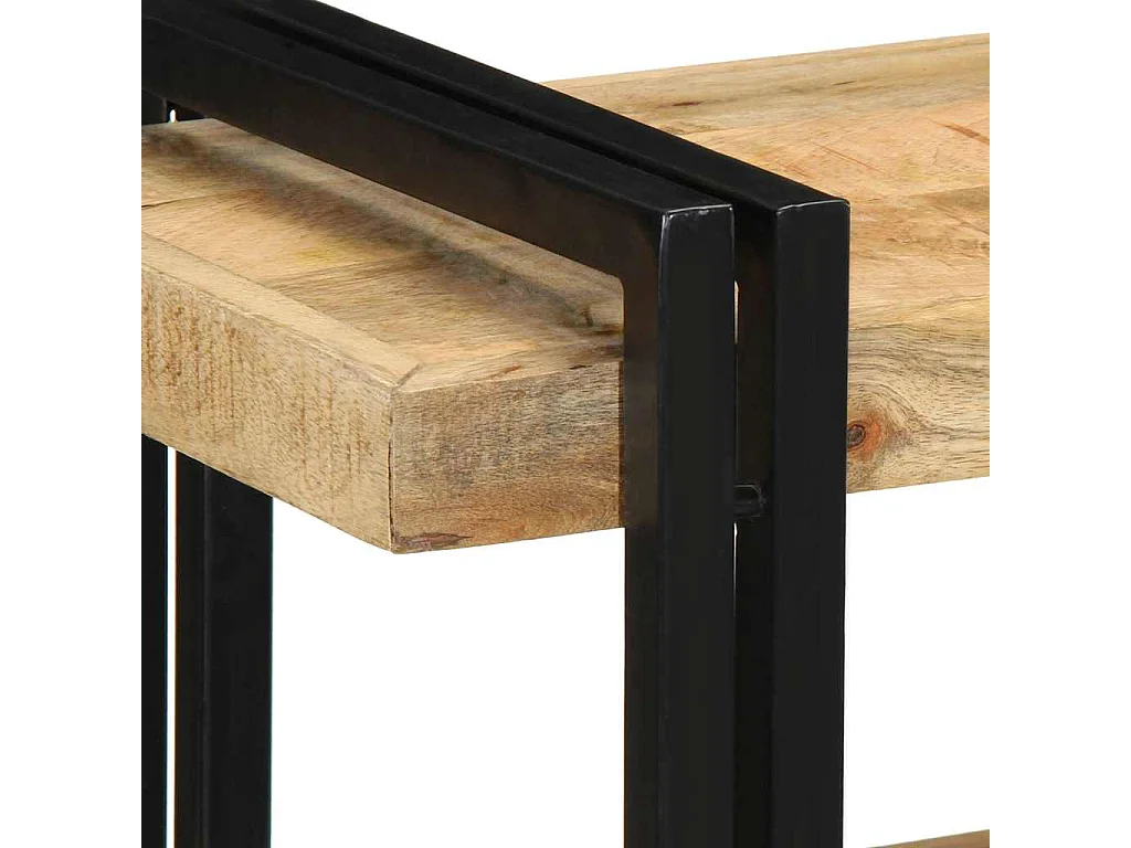 étagère murale 70x33x35 cm bois de manguier massif brut