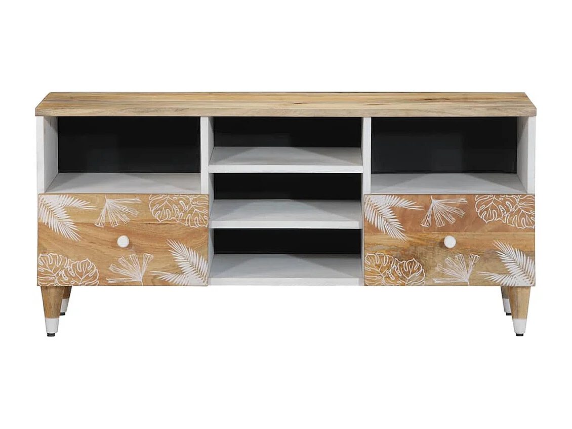 Mueble de TV 100x33,5x46 cm madera maciza de mango