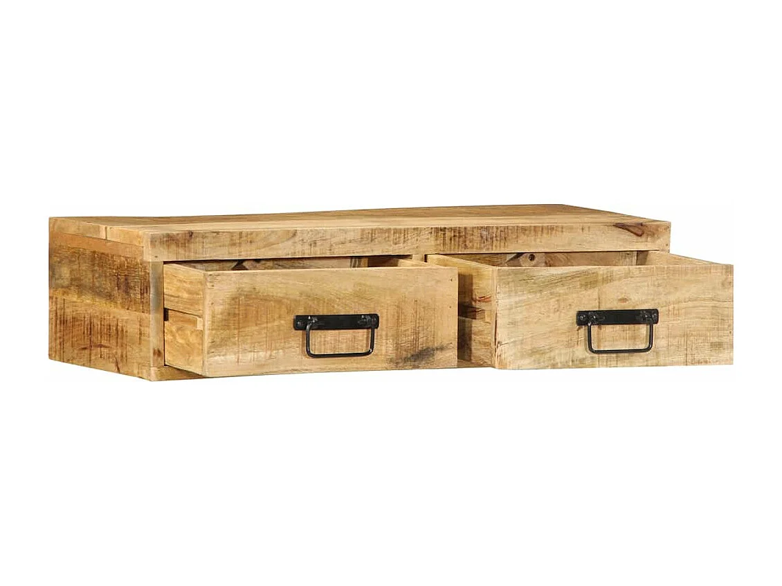 Wandmeubel TV 80x30x19 cm massief ruw mangohout