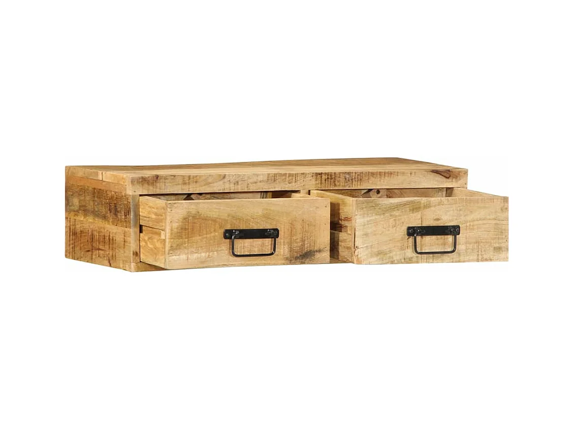 Mueble de TV de pared 80x30x19 cm madera maciza de mango en bruto