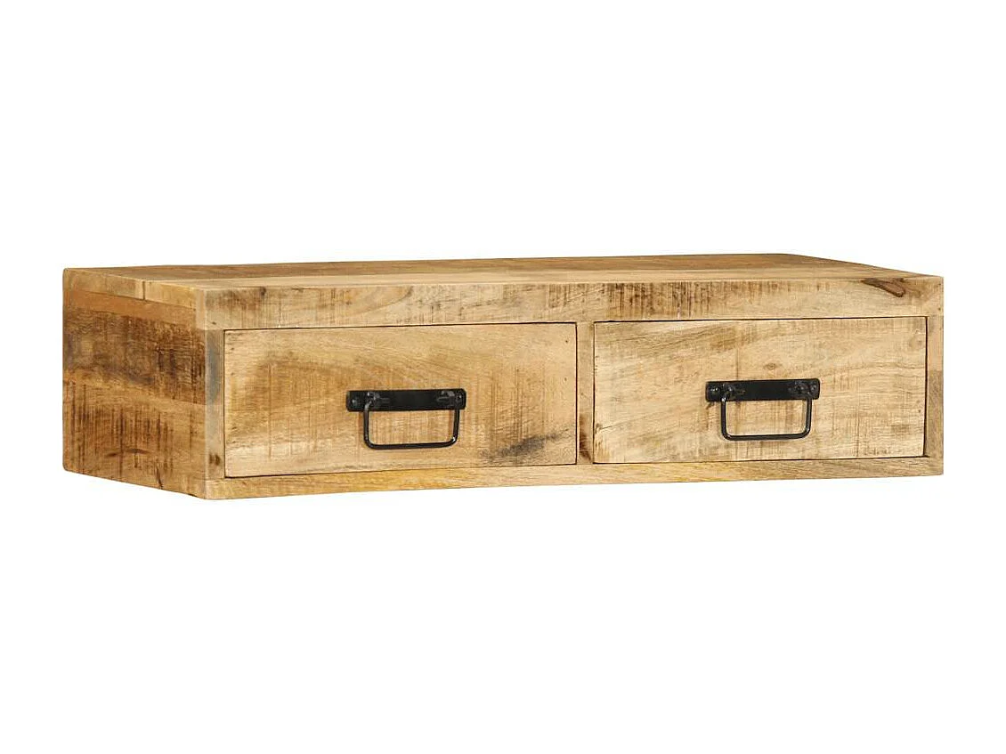 Móvel de TV de parede 80x30x19 cm madeira de manga maciça crua