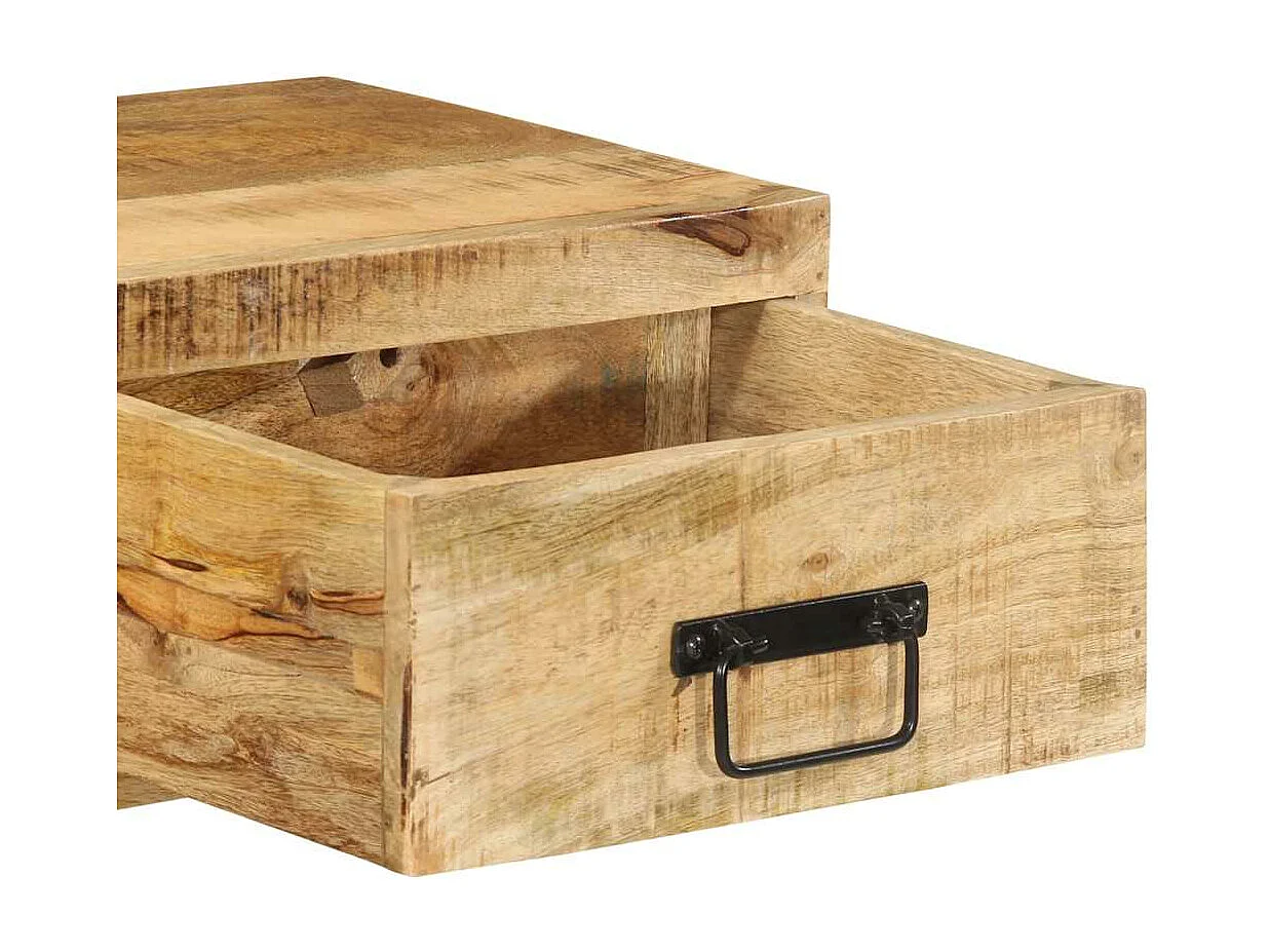 Móvel de TV de parede 80x30x19 cm madeira de manga maciça crua