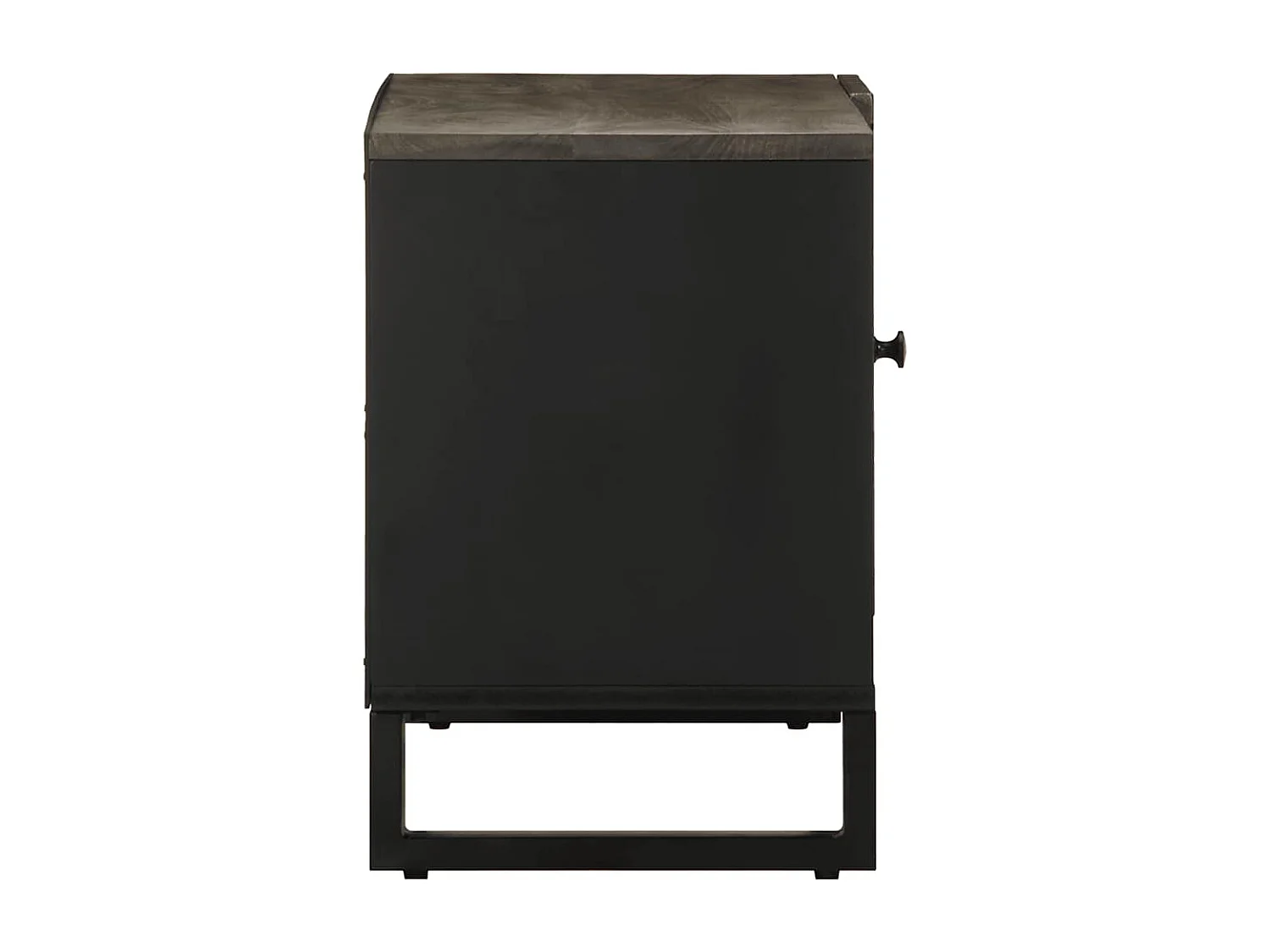 Mueble de TV negro 80x33x46 cm madera maciza de mango