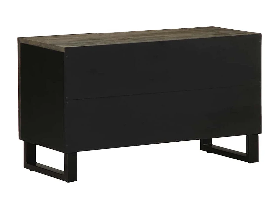 Mueble de TV negro 80x33x46 cm madera maciza de mango