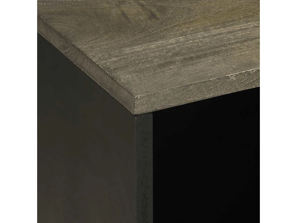 Mueble de TV negro 80x33x46 cm madera maciza de mango