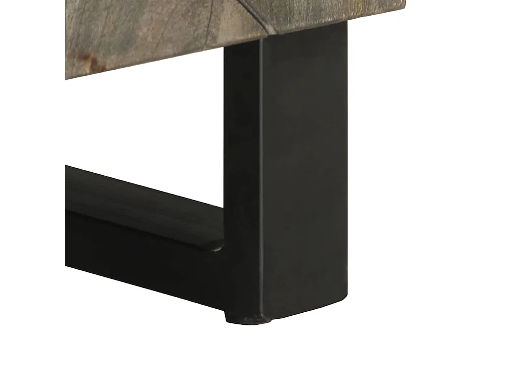 Mueble de TV negro 80x33x46 cm madera maciza de mango