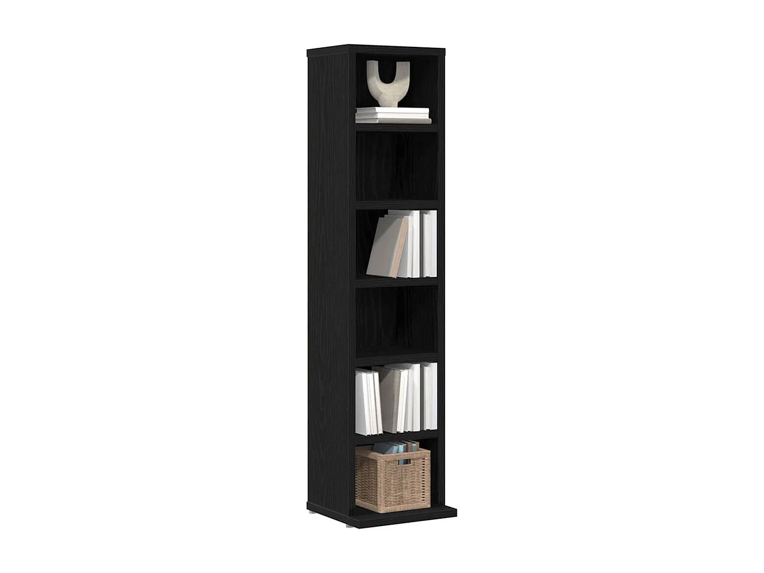 Armoire à CD chêne noir 21x20x88 cm bois d'ingénierie