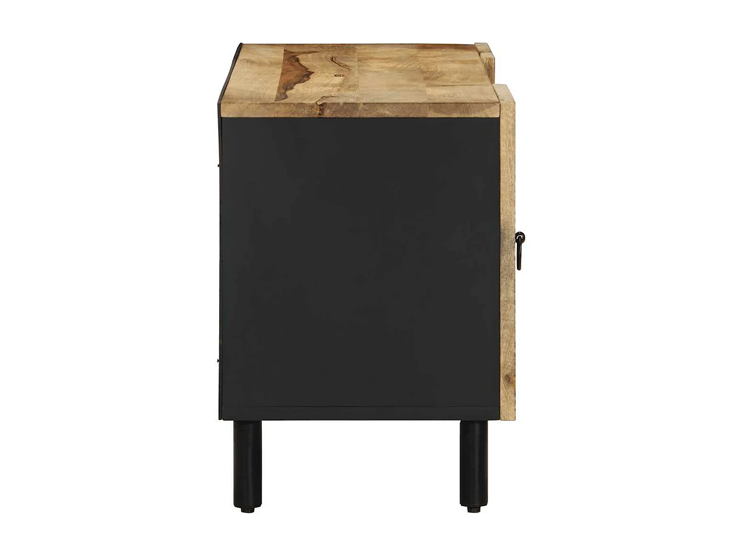 Schwarzer TV-Schrank 105x33,5x46 cm massives rohes Mangoholz