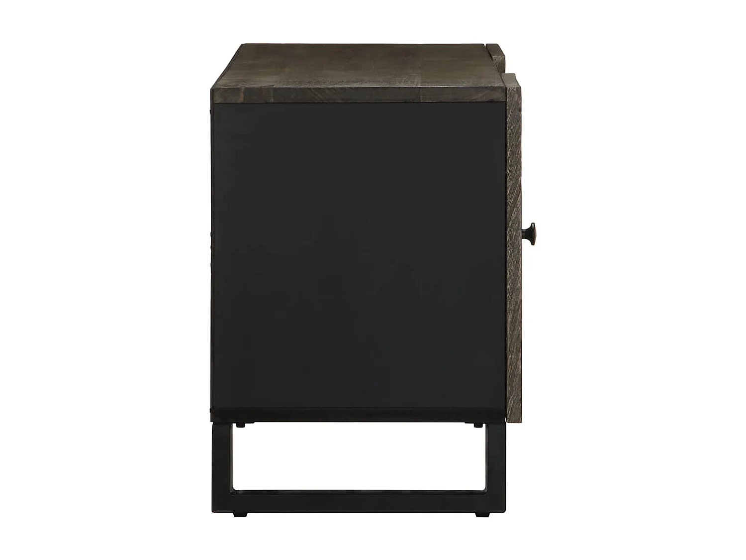 Meuble TV noir 105x33x46 cm bois massif de manguier