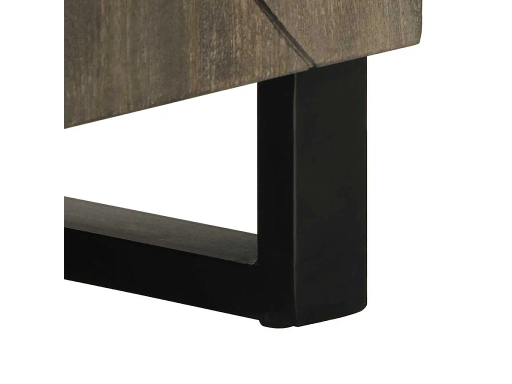Meuble TV noir 105x33x46 cm bois massif de manguier