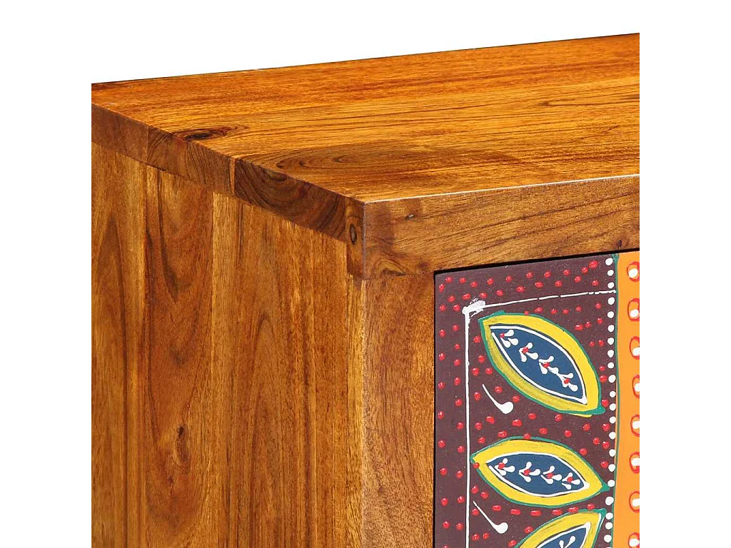 Meuble TV mural multicolore 100x30x22 bois massif d'acacia