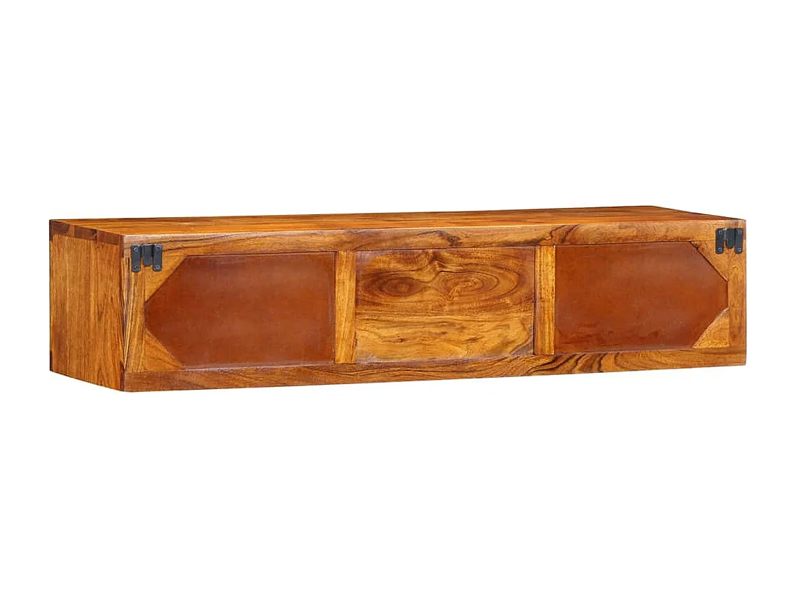 Meuble TV mural multicolore 100x30x22 bois massif d'acacia