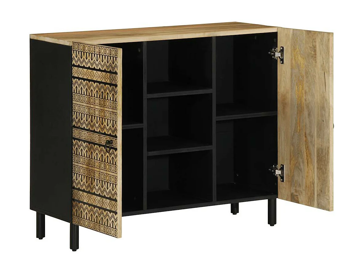 Aparador 90x33,5x75 cm madera maciza de mango crudo