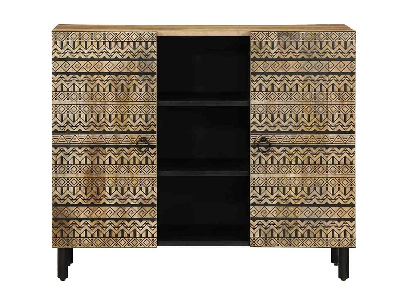 Aparador 90x33,5x75 cm madera maciza de mango crudo