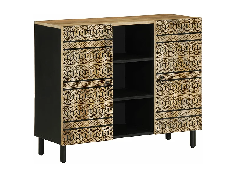 Aparador 90x33,5x75 cm madera maciza de mango crudo