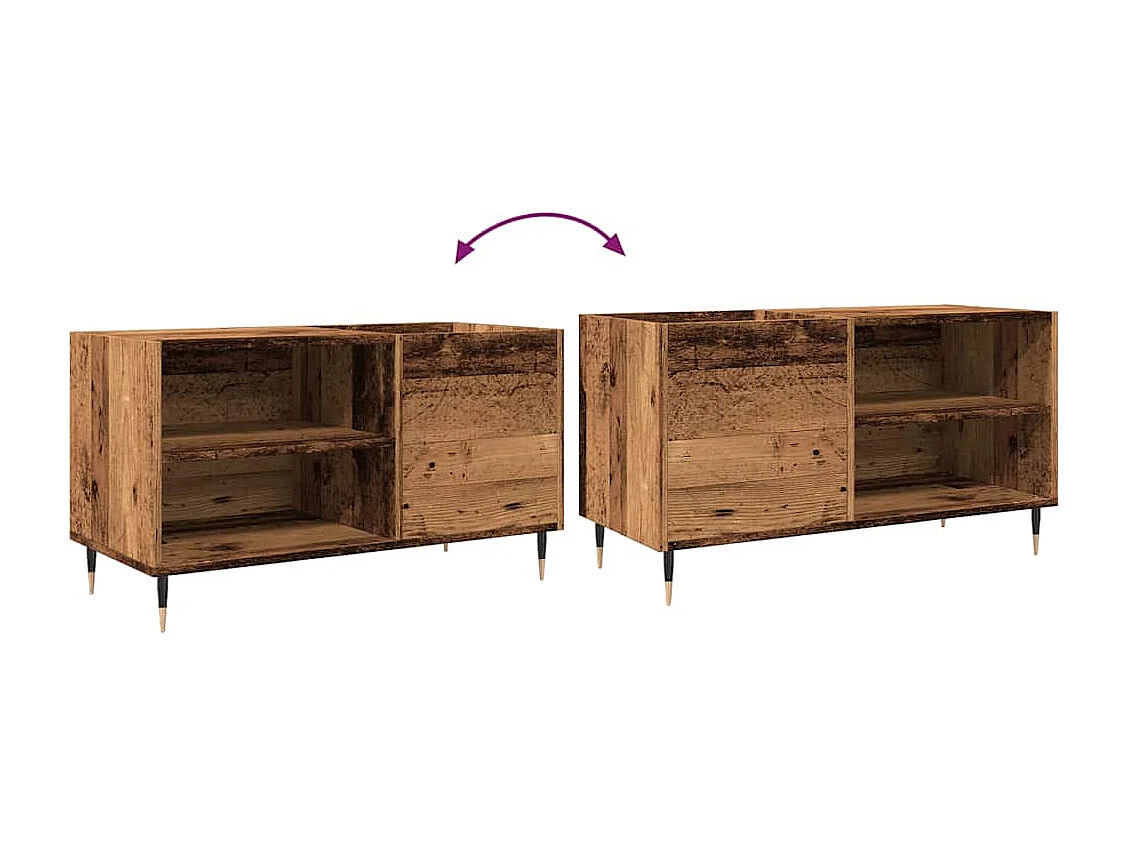Armoire à disques vieux bois 84,5x38x48 cm bois d'ingénierie