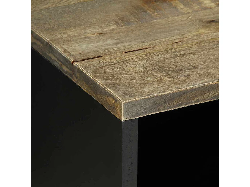 Mobile porta TV grigio chiaro 80x31,5x46 cm in legno massello di mango