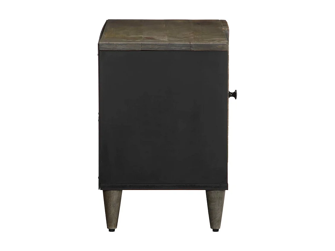 Meuble TV gris clair 80x31,5x46 cm bois massif de manguier