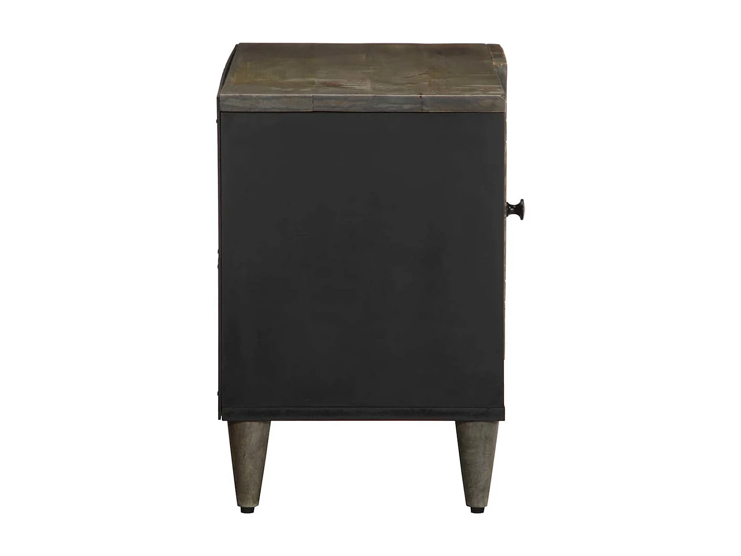 Meuble TV gris clair 80x31,5x46 cm bois massif de manguier