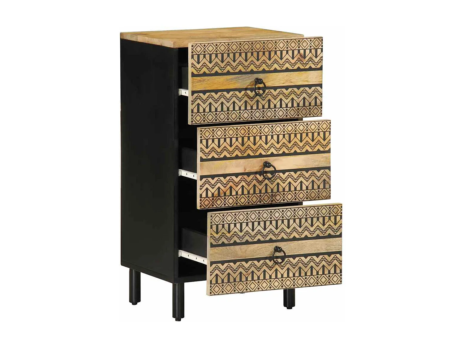 Aparador 40x33,5x75 cm madera maciza de mango crudo