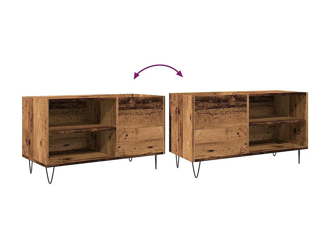 Armoire à disques vieux bois 84,5x38x48 cm bois d'ingénierie