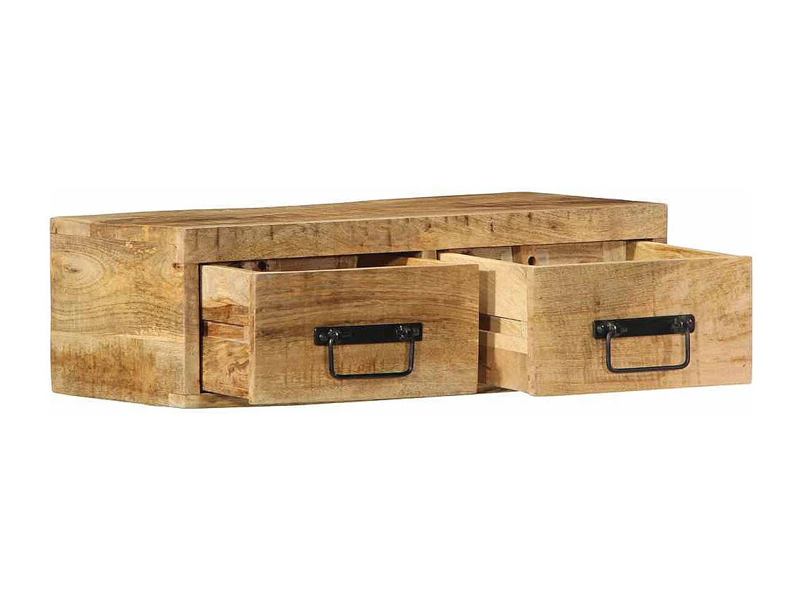 Mueble de TV de pared 60x30x19 cm madera maciza de mango en bruto