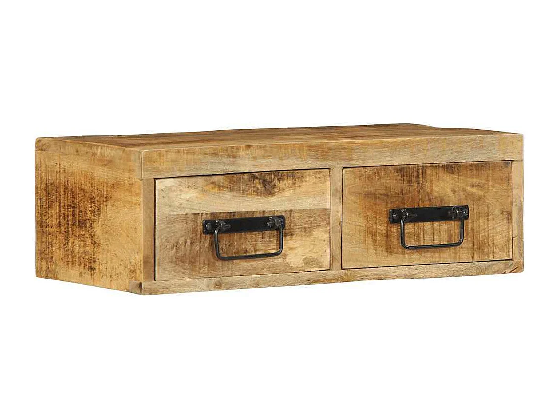 Mueble de TV de pared 60x30x19 cm madera maciza de mango en bruto