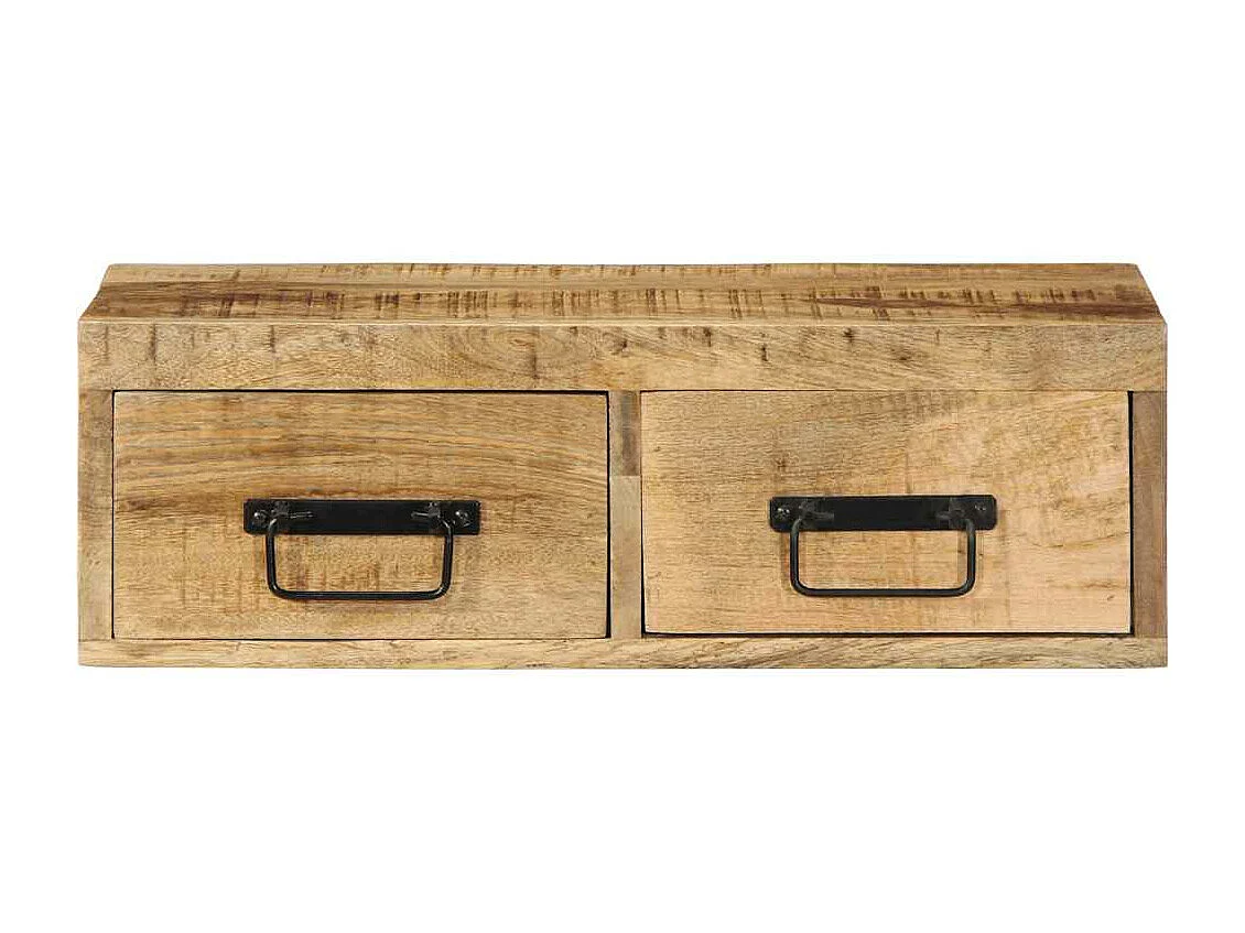 Meuble TV mural 60x30x19 cm bois massif de manguier brut