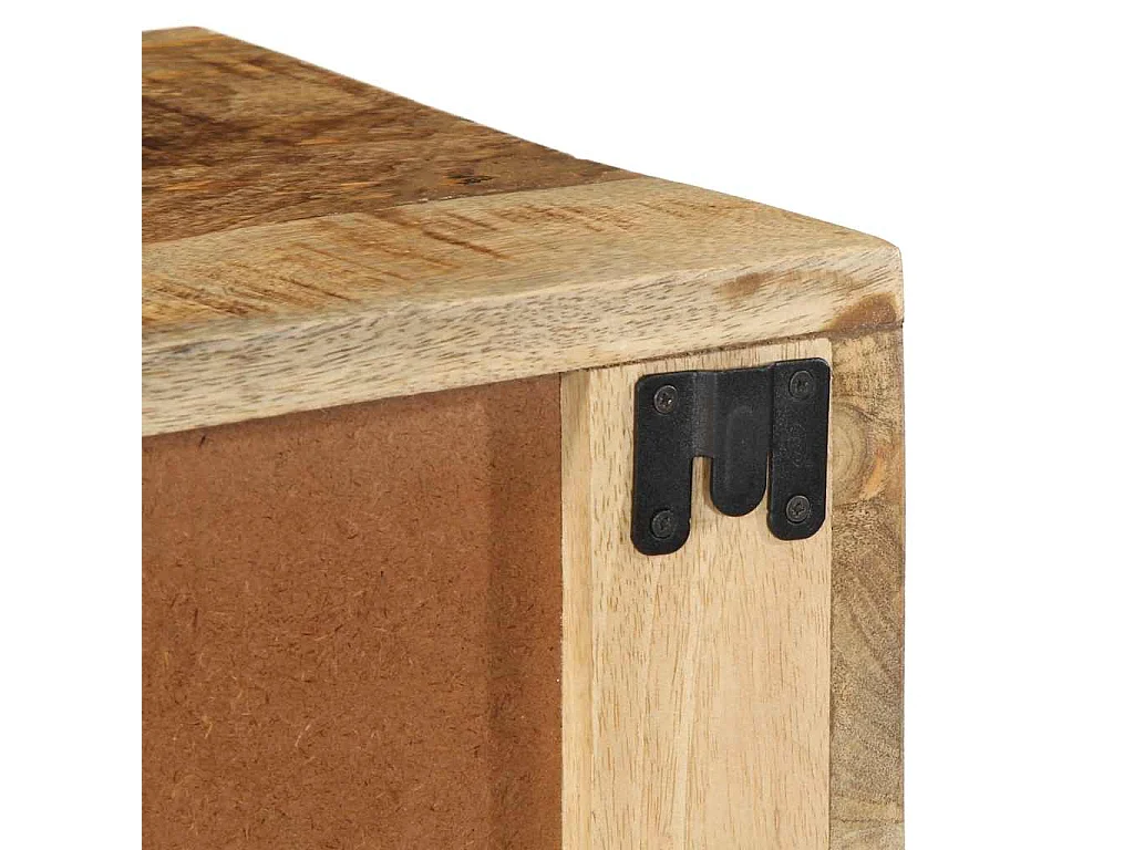 Meuble TV mural 60x30x19 cm bois massif de manguier brut