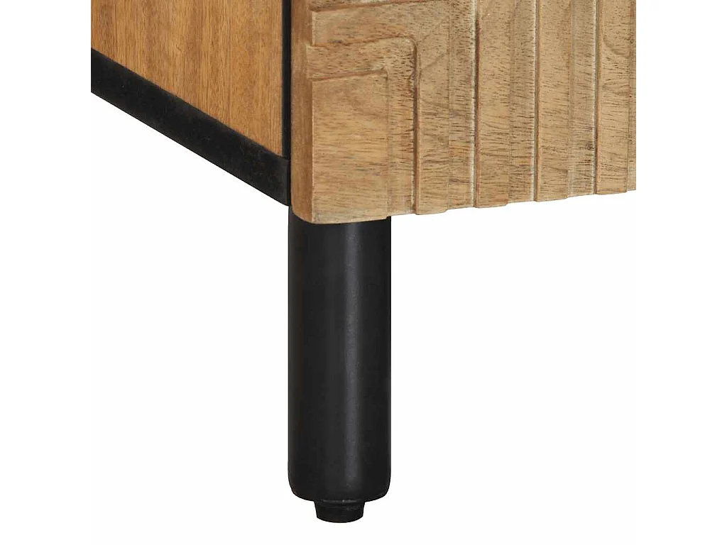 Meuble TV marron 100x33x46 cm bois massif de manguier